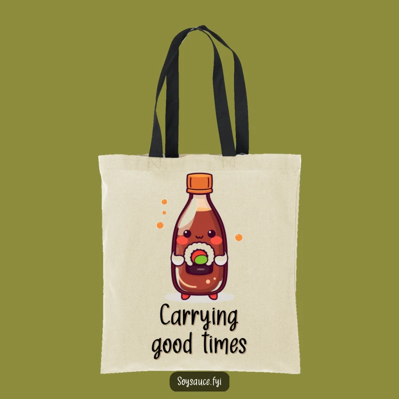 Funny Kawaii Soy Sauce Sushi Tote - Playful Foodie Bag Gift