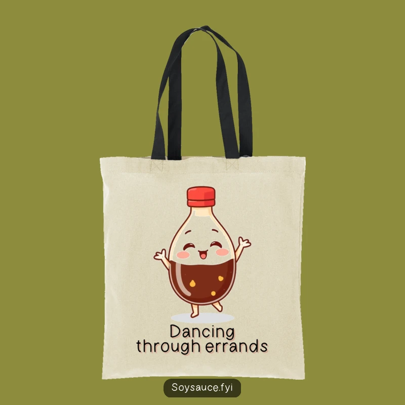 Funny Dancing Soy Sauce Tote Bag: Carry Your Enthusiasm and Essentials with Humor